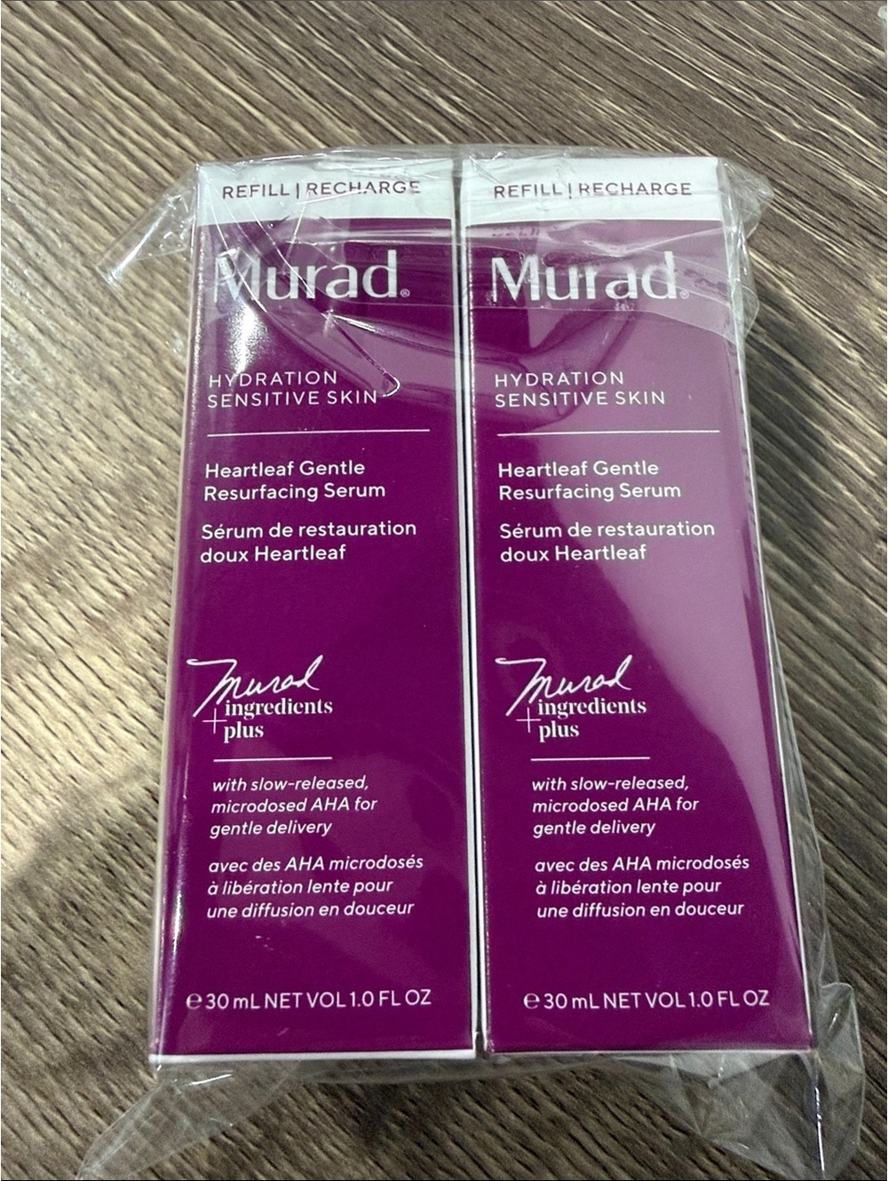 2 x Murad Hydration Sensitive Skin Heartleaf Gentle Resurfacing Serum Refill New